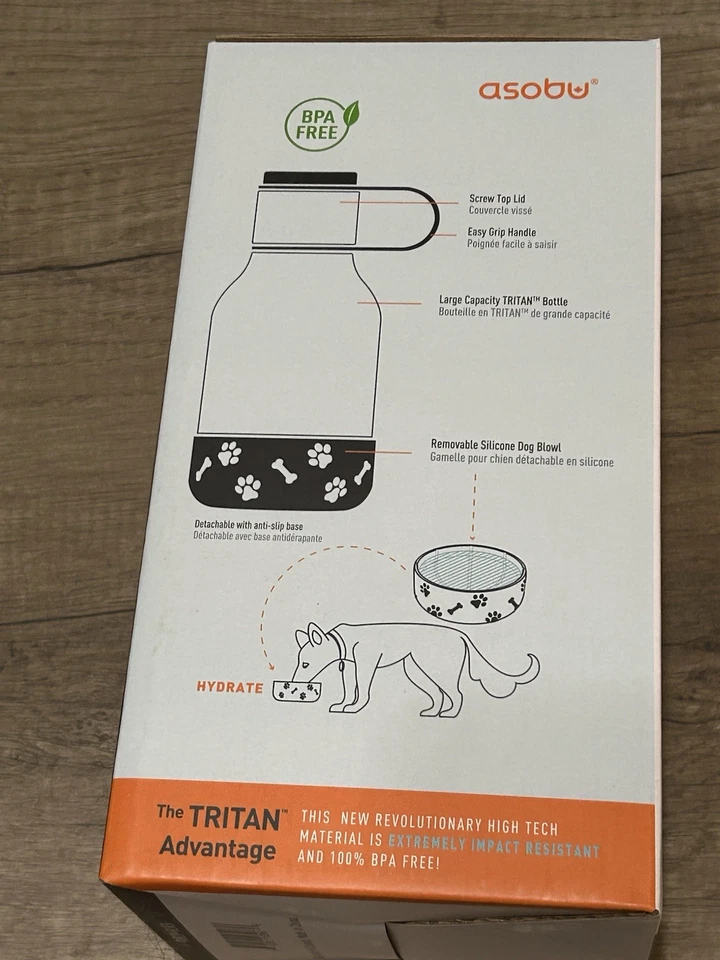 Asobu Travel Perro Cuenco Botella de Agua Lite Extraíble Silicona Cuenco Tritan 50 Oz Foto 3 de 4
