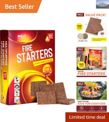 #ad Easy to Use Fire Starter Squares 160 Count Kit Ideal for Campfires and Grills $46.54