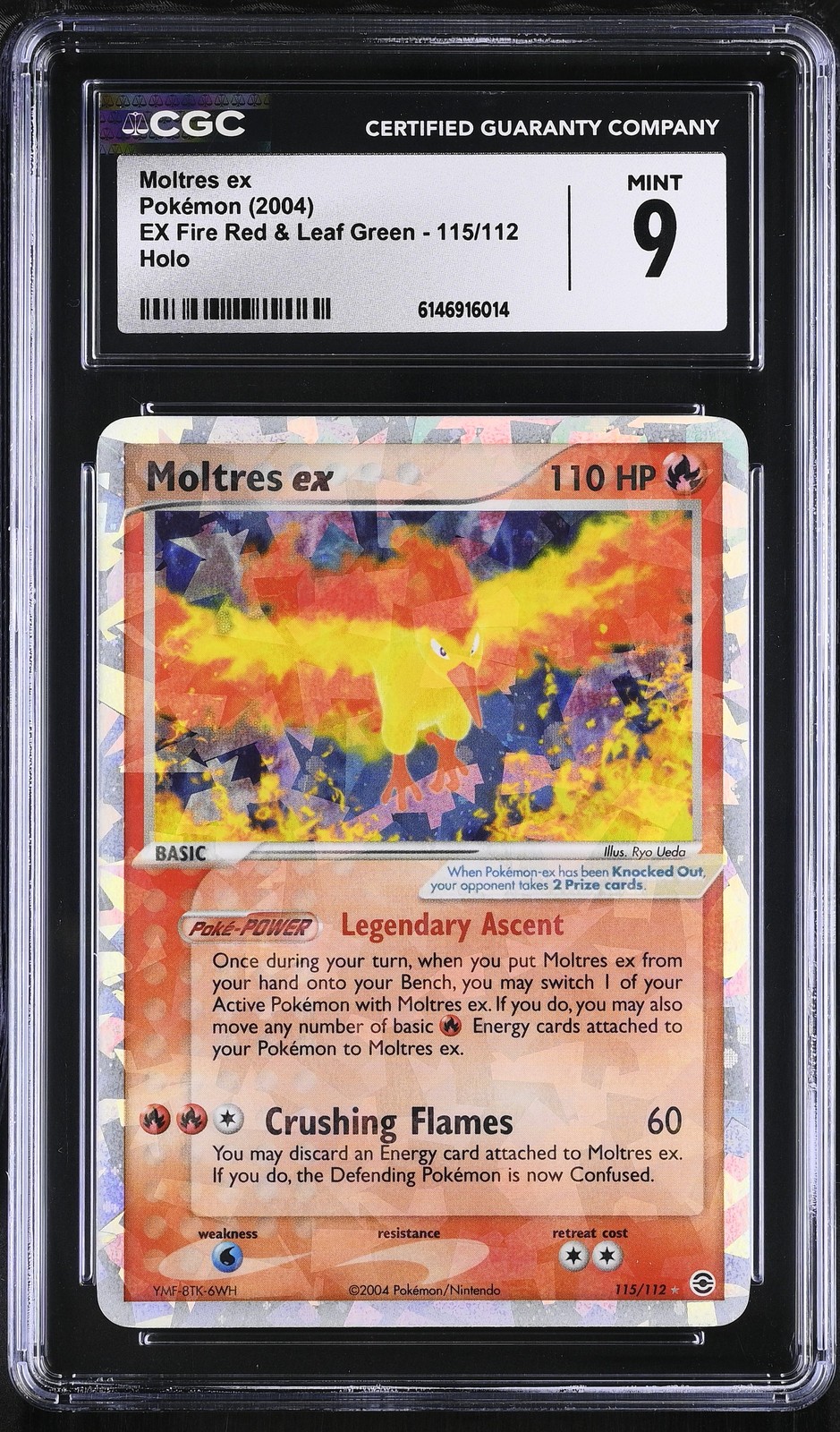 CGC 9 MINT Moltres EX 115/112 EX Fire Red & Leaf Green Holo Pokemon Card