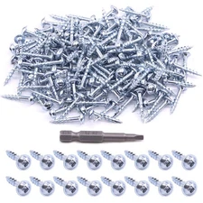 160 PCS #8x1'' Zinc Coated Coarse Thread Square Drive Pocket Hole Screws