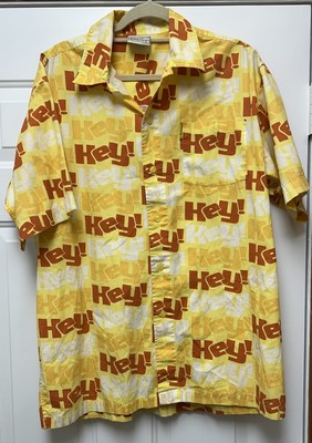 VTG Platinum FUBU Fat Albert ''HEY! HEY'' All Over Print Button Down Shirt Size XL