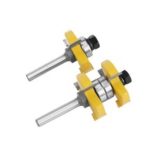 3 Flute T-Shape Tenon Cutter 1/2" Shank Double Bearing Flooring Panel Bit