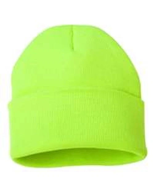 Sportsman 12" Solid Cuff Safety Yellow Beanies - 4 Beanies Total