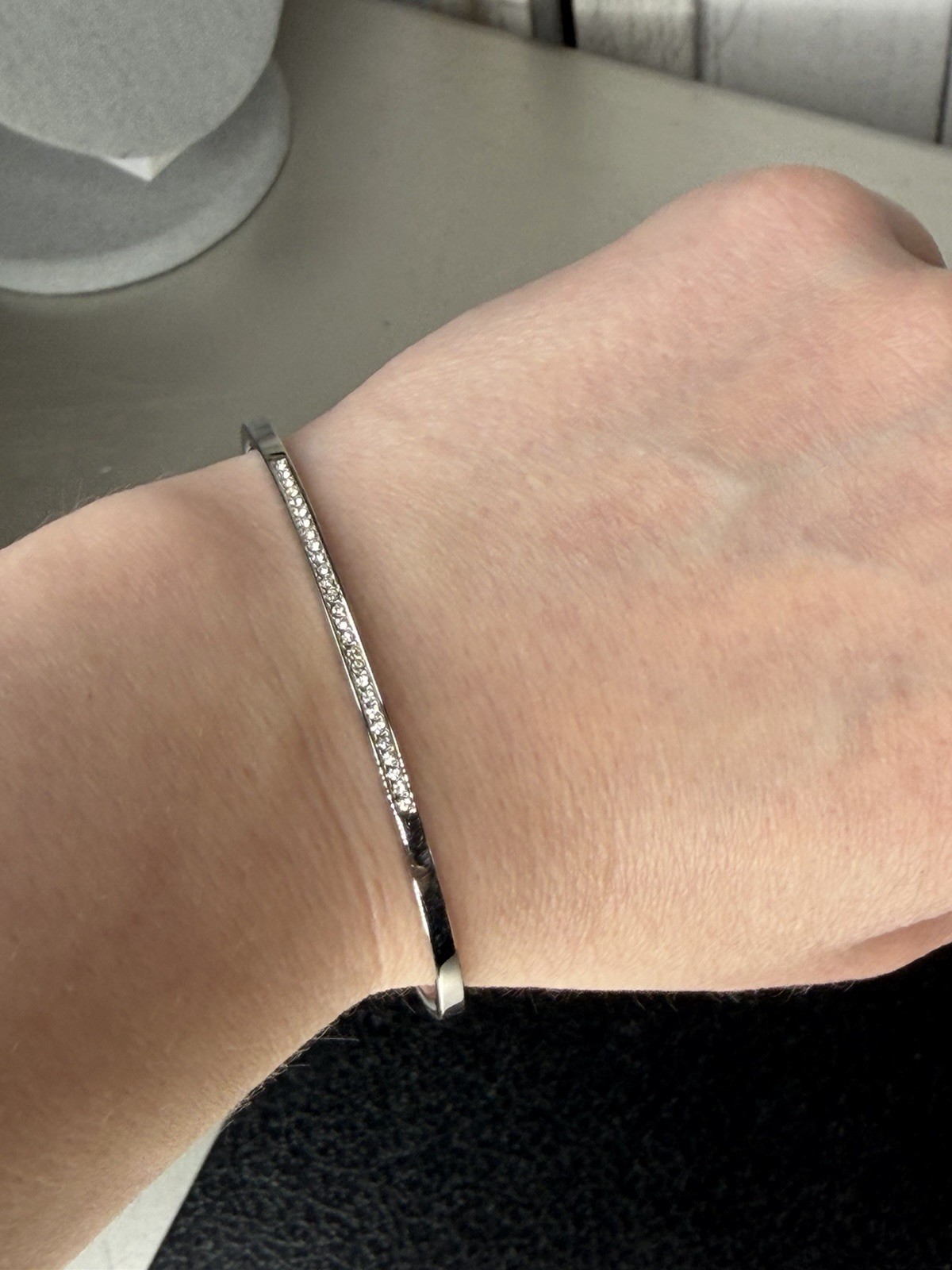 Michael Kors Silver Stackable Bangle Bracelet Cry… - image 3