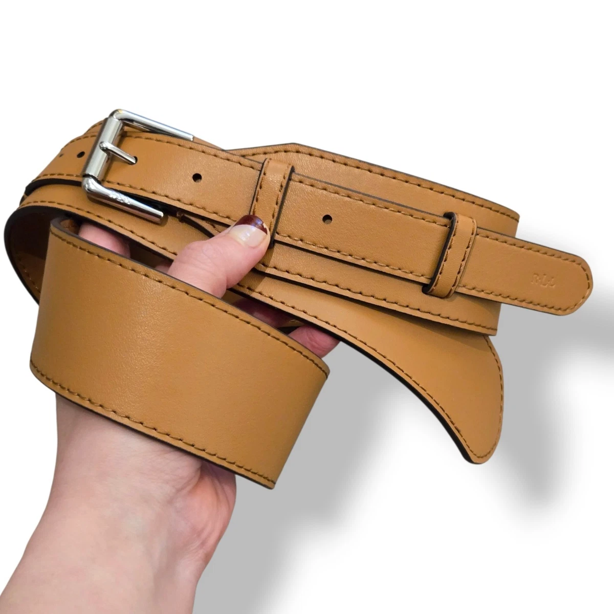Ralph Lauren Denim & Supply Women’s Wide Brown Leather Brass Rings Belt Size M Lauren Ralph Lauren Leather Belts for Women for sale | eBay main image 2