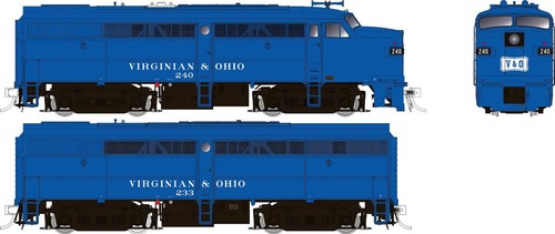 Juego Rapido 37587 escala HO Virginian & Ohio ALCo FA-1 + FB-1 #240/233 sonido DCC | Condition: New