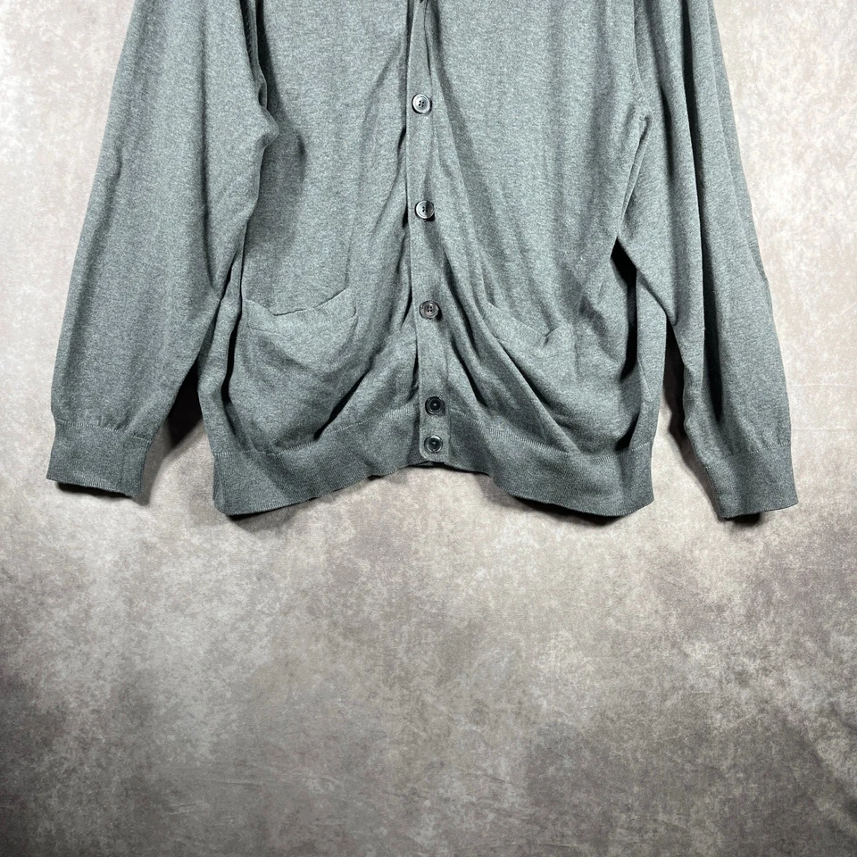 Cárdigan Suéter Roundtree & Yorke Para Hombres XXL Gris Tejido Abuelo Old Money Academia Foto 3 de 4