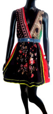 ❤️DOLCE & GABBANA D&G PACHTWORK SILK DRESS DENIM WAIST BAND,FABOULOUS!