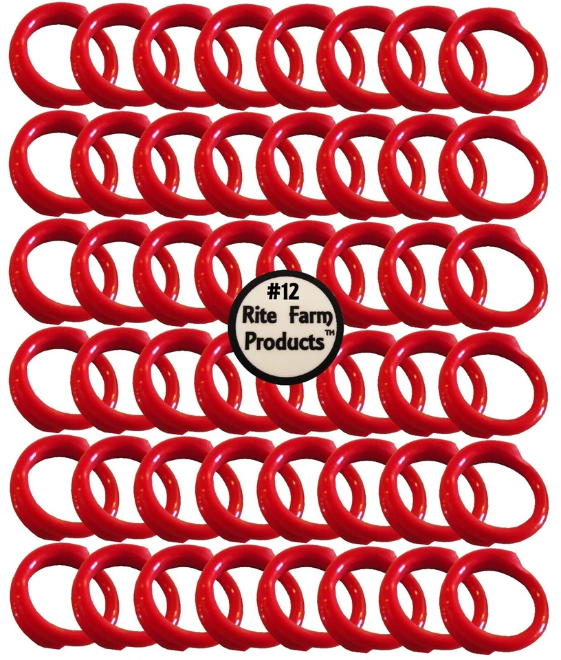 RITE FARM PRODUCTS 48 RED #12 LEG BANDS 3/4" CHICKEN POULTRY CHICK QUAIL PIGEON DOVE DUCK GOOSE