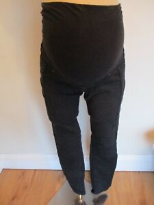 H&amp;M MAMA MATERNITY BLACK PLEAT DETAIL OVER BUMP SKINNY JEANS SIZE 8