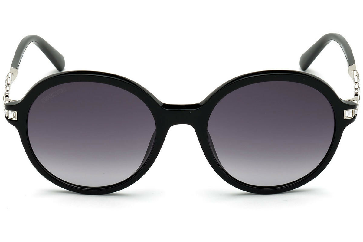 Swarovski SK264 01B Черная круглая пластиковая оправа для солнцезащитных очков 53-19-140 SW264 SK0264