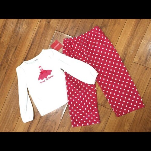 Gymboree pink ballerina sleep pajamas ballet girl sleep 3 polka dot set - Picture 2 of 4