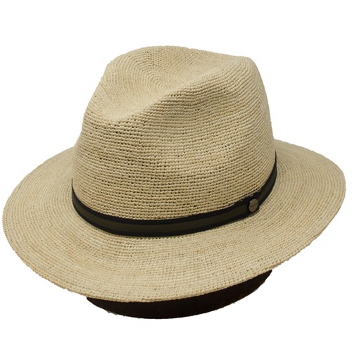 Borsalino Crochet Raffia Traveler Hat 