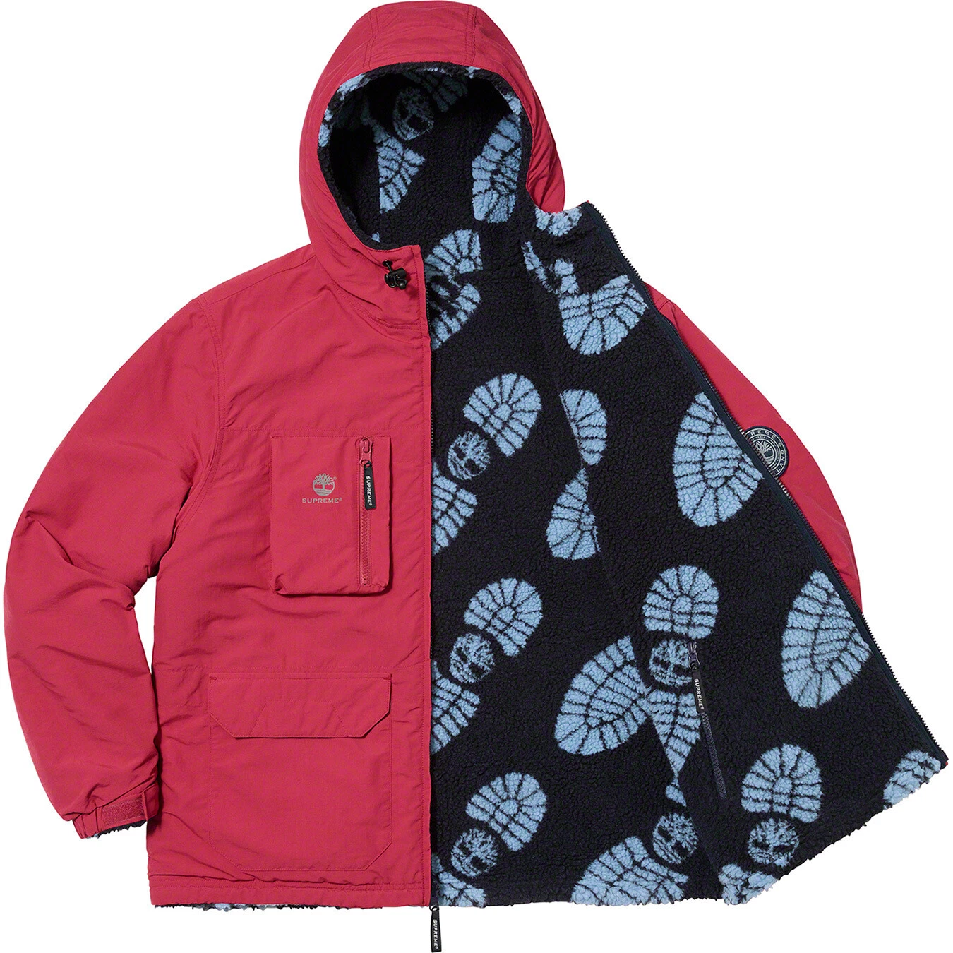 Veste déchiqueteuse réversible Supreme x Timberland *Bourgogne* XL STREET WEAR UNIQUE