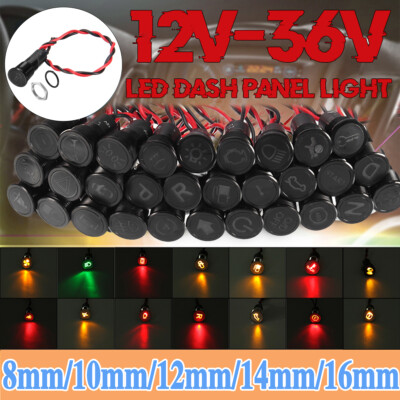 8 10 12 14 16mm Auto Anzeigelampe LED Signal Warn Licht Kontrollleuchte 12V DE