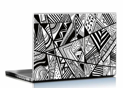 laptop skin cover designer print stickers laptop decal black white patturn ebay