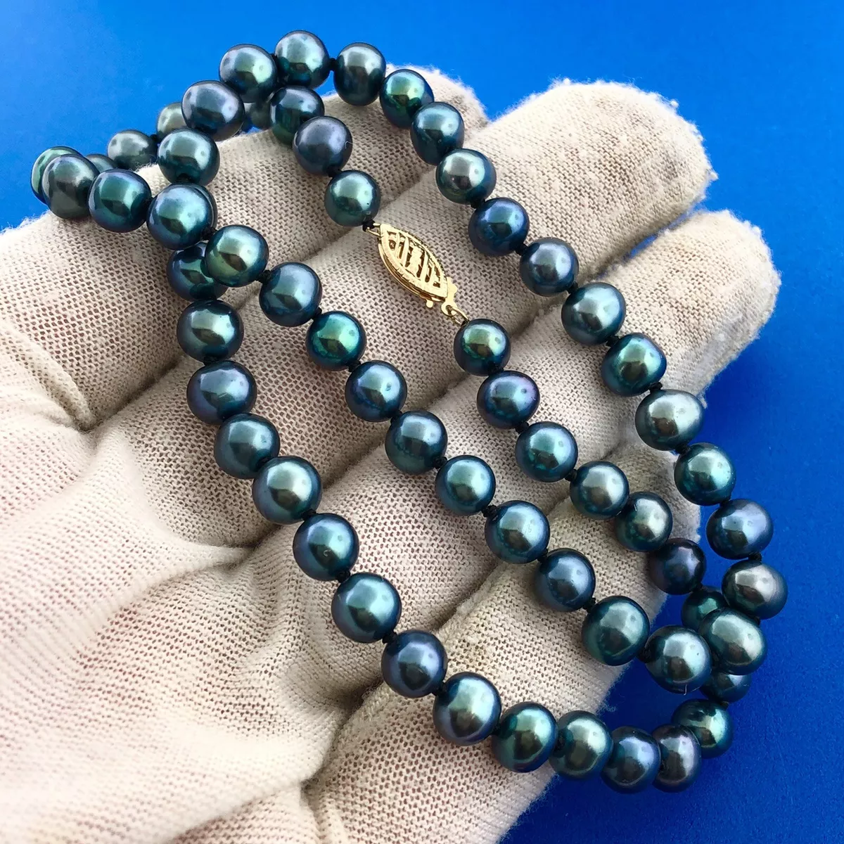 14k fic black pearl necklace deals