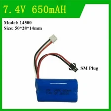 14500 650mAh 7.4V 15C Li-Po Battery SM Plug For HJ370 RC Drone Car Toys Warranty