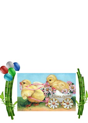 A Freudyful Ostern 1915 personalisierte Botschaft Vintage Osterkarte A5 Geschenk