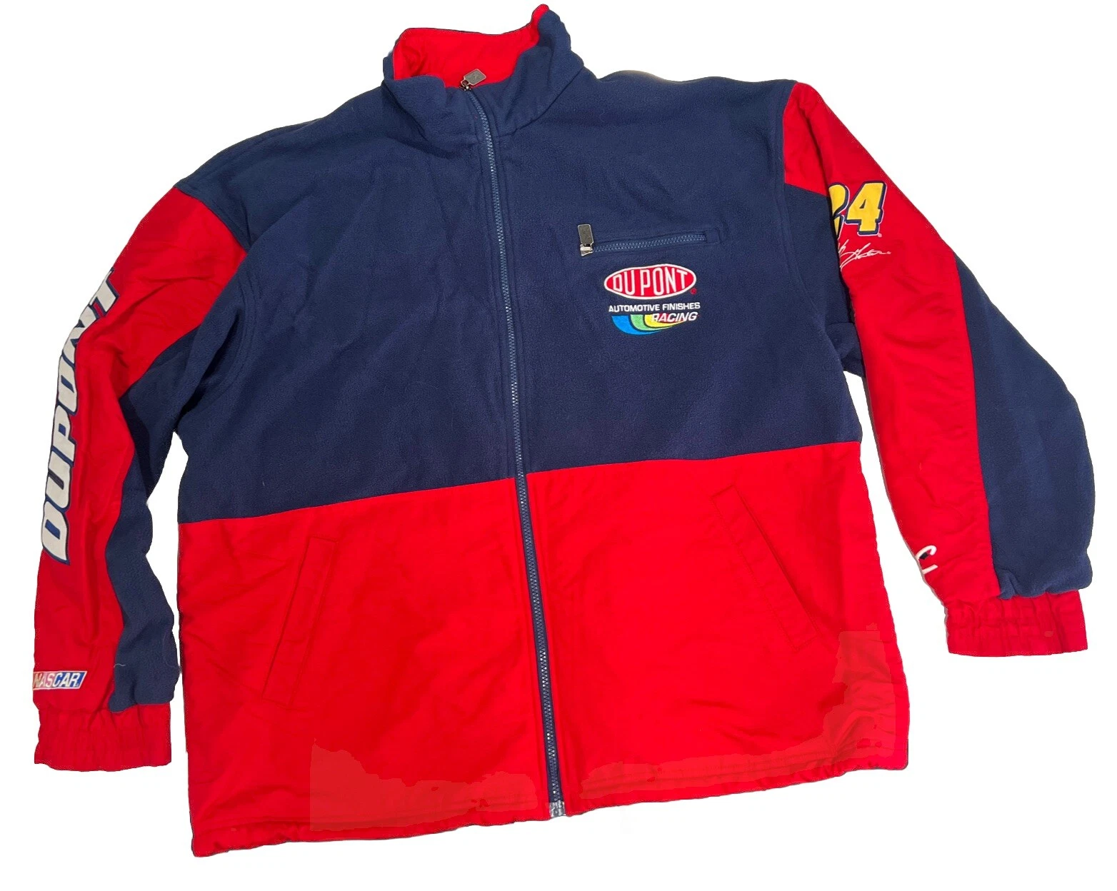Chase Authentics Fleece Full Zip Jacket Size XL NASCAR DuPont Jacket