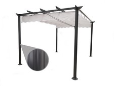 GAZEBO PERGOLA 3X3 ALLUMINIO CON TELO RETRATTILE SCORREVOLE GIARDINO