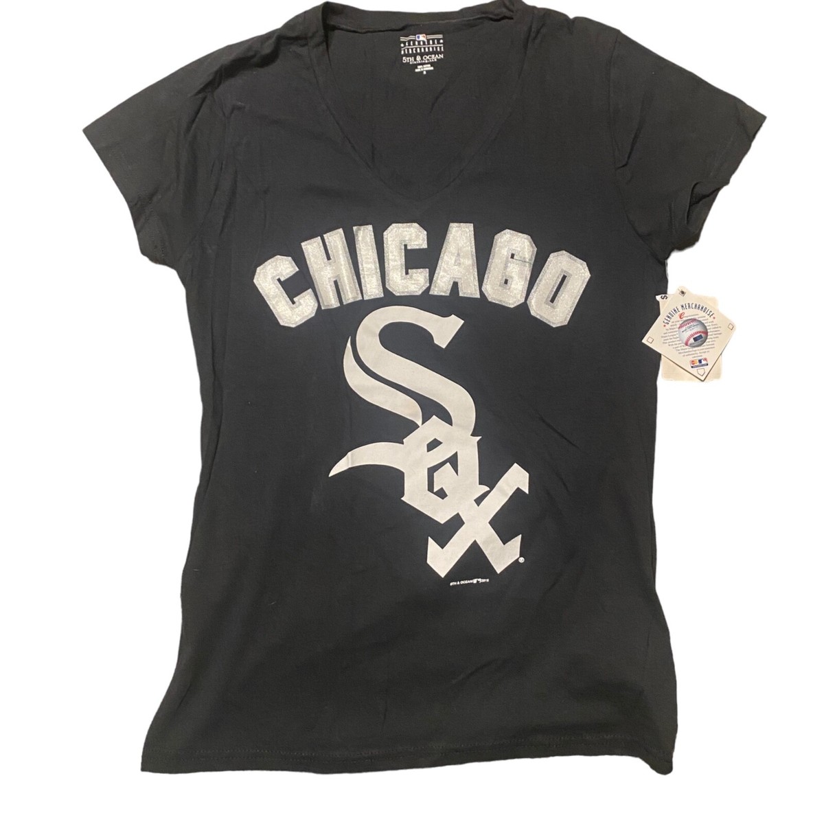 5th Ocean Women's MLB Chicago White Sox Baseball V-Neck Shirt