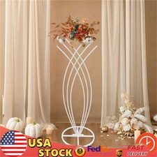 13.39 40.16" Wedding Flower Stand White Fish-shaped Flower Stand W/ Round Base