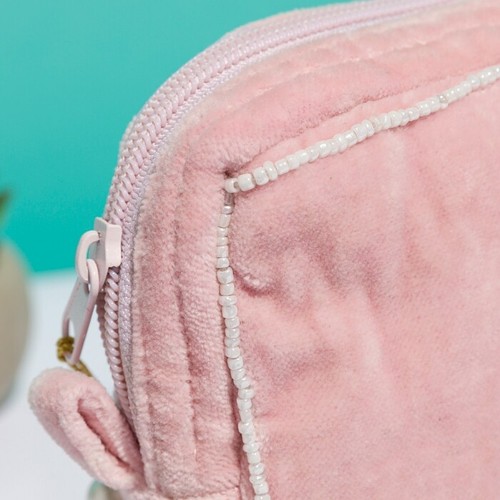 Offizielle Moomin Love rosa Samt Make-up Tasche - Bild 4 von 4