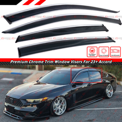 For 2023-24 11th Honda Accord Black Trim Clip-on Smoked