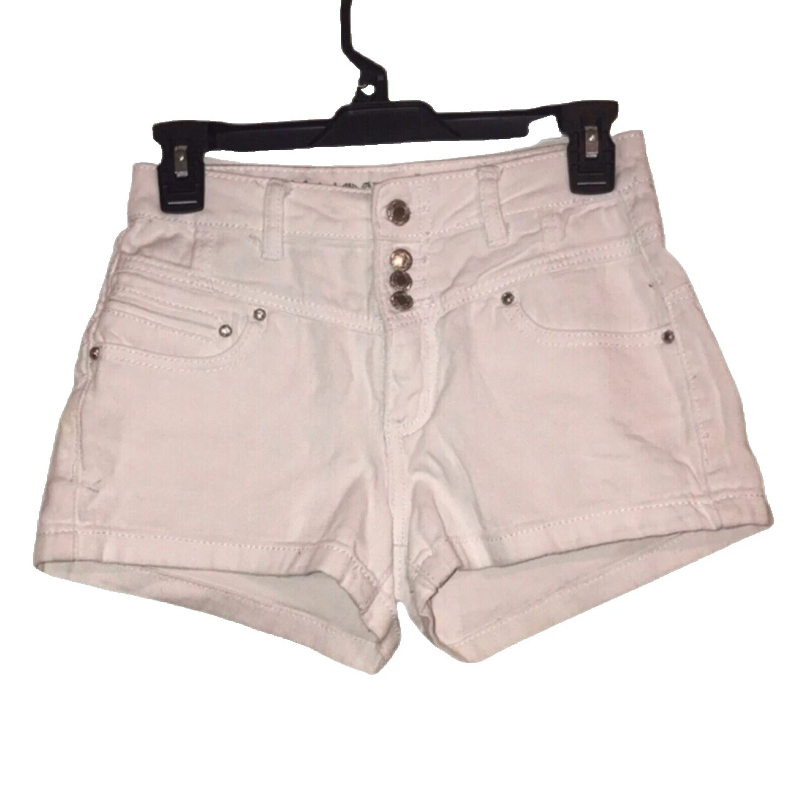 Mezcla de algodón blanco Almost Famous Pantalones Cortos para mujeres