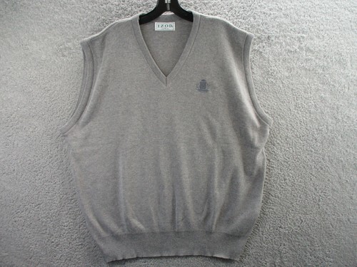 Vintage Izod Sweater Vest Adult XL Gray 