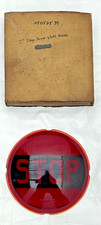 Nos Yankee Vintage Red Glass Stop Light Lens New In Box Old Stock Hot Rat Rod 7