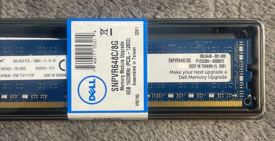 KINGSTON Dell SNPVR648C/8G 8GB PC3L-12800 DDR3 None ECC DIMM Memory Brand New - Image 3 of 4