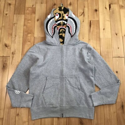 トップス BAPE PORTER SHARK FULL ZIP DOUBLE HOODIE BAPE x Porter Stand Shark Full Zip Double Hoodie Black Men's