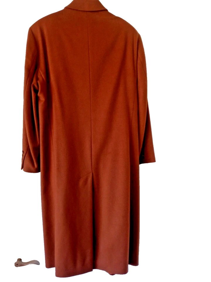 Abrigo Abrigo Faconnable Para Hombre 100% Cachemira Forrado Cupro Talla 52 L Largo Marrón Foto 2 de 4