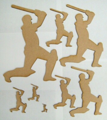 MDF Cricketspieler Formen 9 Größen 25mm bis 300mm, Basteln, Malen, Display, Verzieren