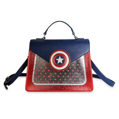 Disney Danielle Nicole Red White & Blue Mixed Bucket Cross Body Handbag, Red