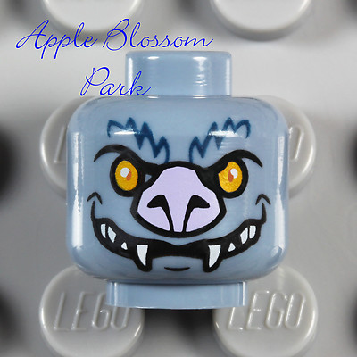 NEW Lego Alien Sand BLUE MINIFIG HEAD Chima Bat Blista Monster White Fang Teeth