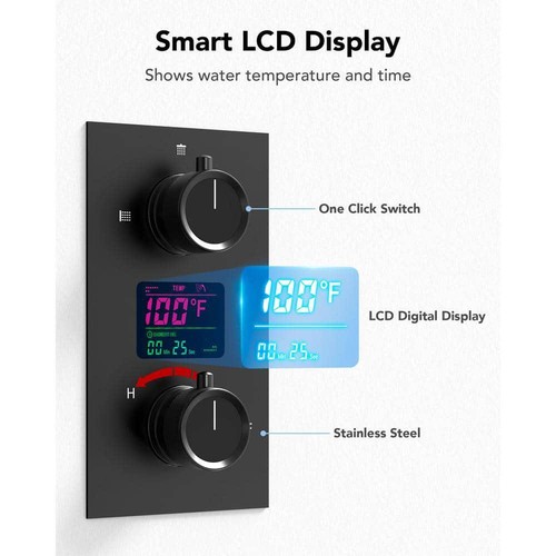 EVERSTEIN Dual Shower Head + Handheld Shower Head 3-Spray 2.5-Gpm Matte Black - Bild 9 von 9