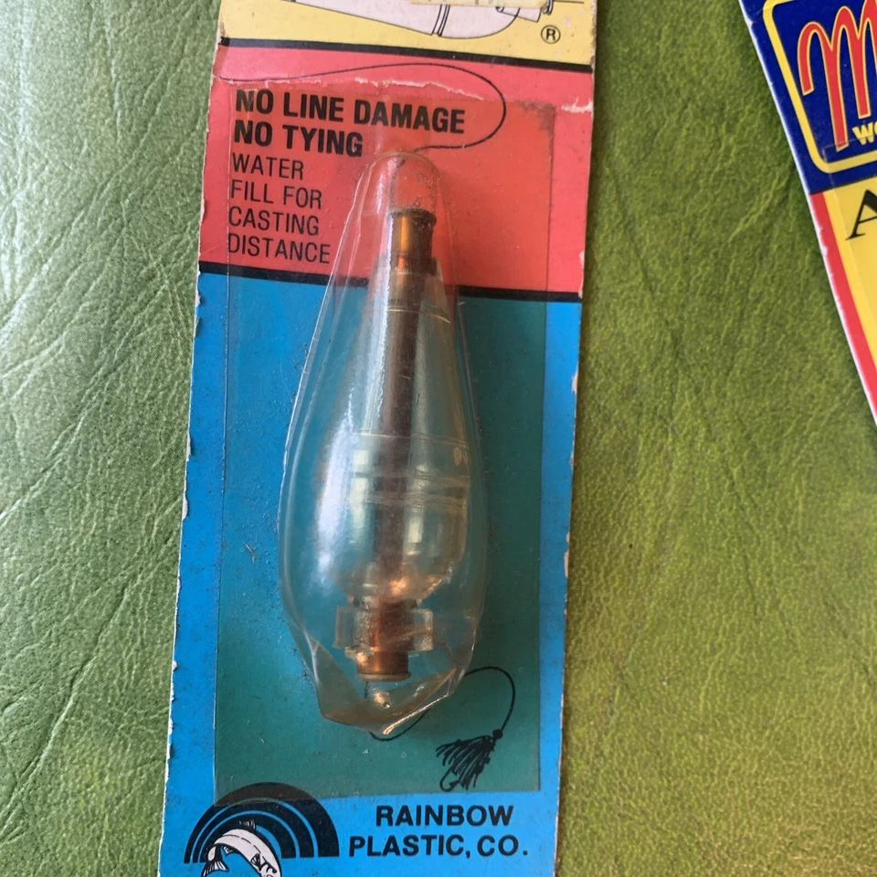 De colección Pesca Nuevo de Lote Antiguo Plásticos Arco Iris A-Just-A Burbuja MEPPS Aglia Cola de Gallo Foto 3 de 4