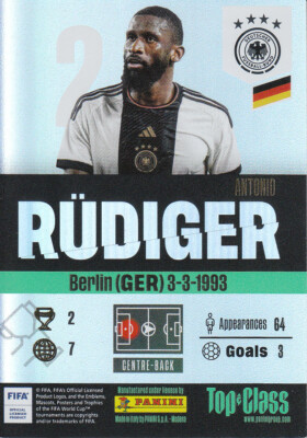 Antonio Rüdiger Holo Glitzer Winner Fußball Sammelkarte 193 Panini Top Class
