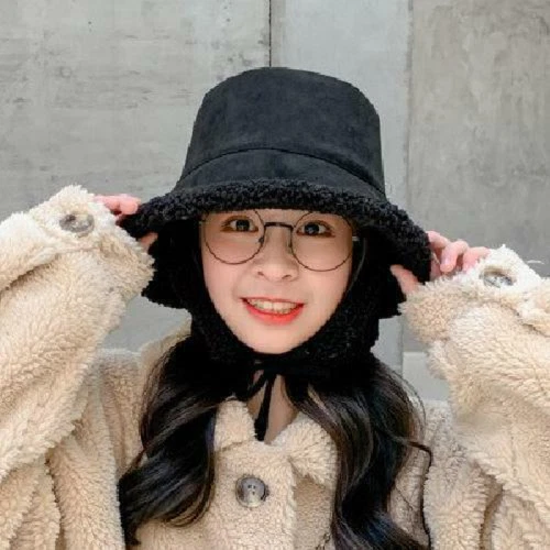 New Women Winter Bucket Hat Fleece Faux Fur Plush Hat Soft Warm With Ear Flaps - Bild 5 von 9