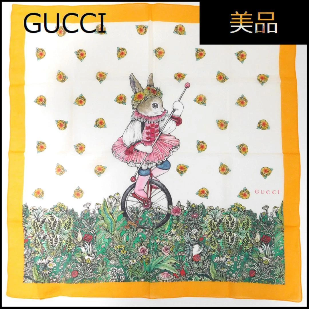 Foulard GUCCI Higuchi Yuko collaboration limitée imprimé animal Bon état