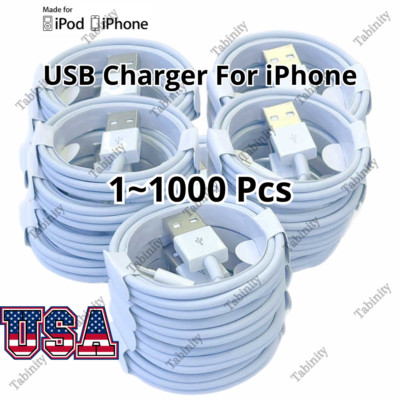 For iPhone 6 6s 7 8 Plus SE X XS XR 11 USB Charger Cable Charging Cord Bulk Lot