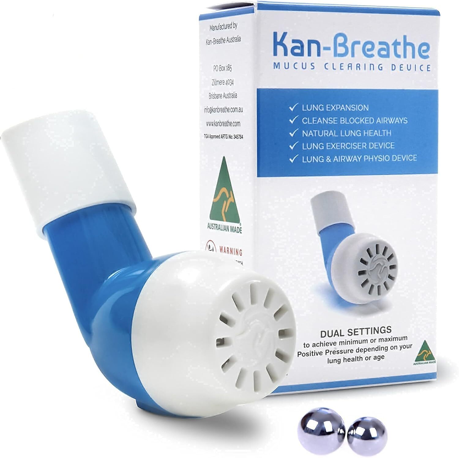KAN-BREATHE Natural Lung Exerciser & Mucus Removal Device - Naturally Clear From