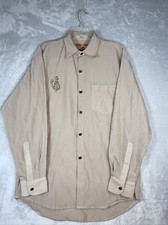 Rodeo Rider Mens Medium Tan Long Sleeve button up Cowboys Vintage shirt
