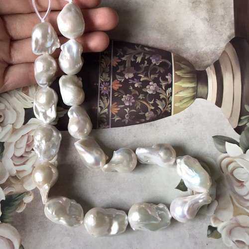 AAA Baroque pearl necklace, Fireball pearl necklace,15-17mm pearl necklace - Picture 9 of 10