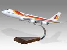 Boeing 747-200 Iberia Desk Wood Airplane New Model Small Scale 1/200