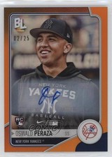2023 Topps Big League Wrapper Redemption Orange Foil 2/25 Oswald Peraza Auto f3p