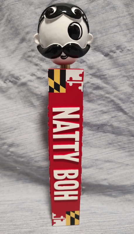 * National Bohemian NATTY BOH Baseball Beer Tap Handle Maryland Flag READ! '*